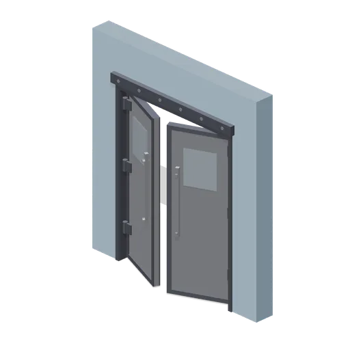 Double leaf door in a wall bay (Animated Mechanisms Kit)