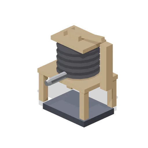 Forge bellows on a timber stand (Animated Mechanisms Kit)