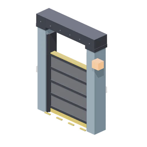 Falling slab gate in guides (Animated Mechanisms Kit)