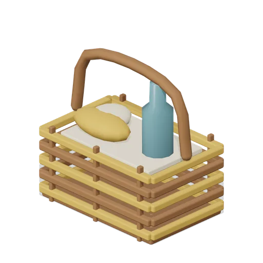 Open picnic hamper (Almanac Gardens)