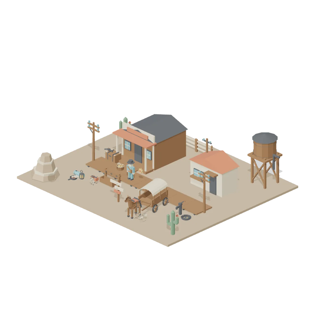 Frontier Post assembled scene