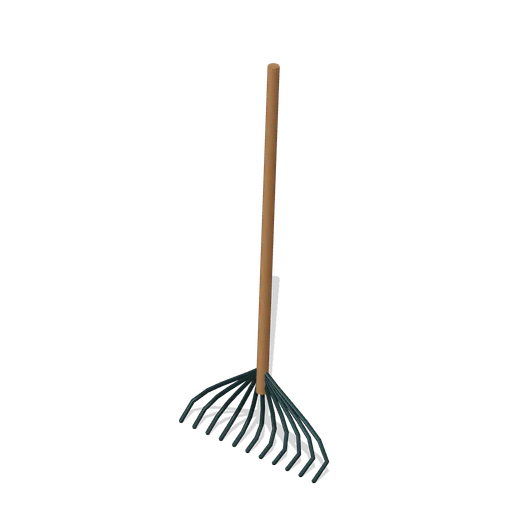 Fan-shaped leaf rake (Almanac Gardens)