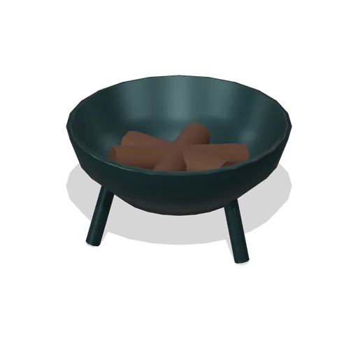 Log-filled garden fire bowl (Almanac Gardens)