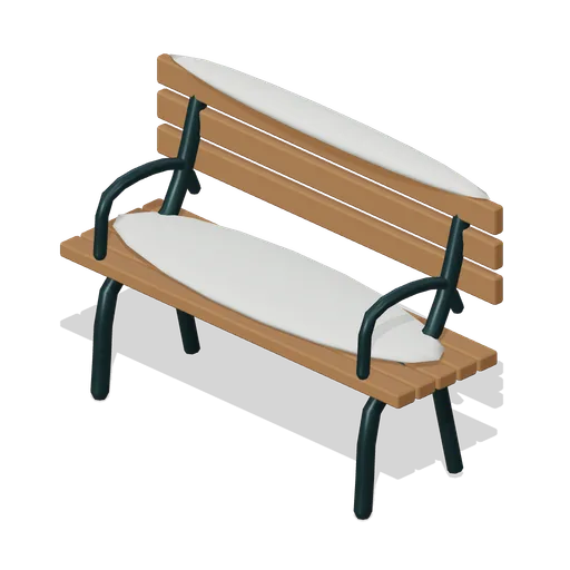 Snow-covered garden bench (Almanac Gardens)