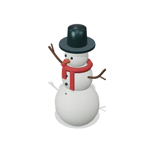 Three-ball snowman in a wool scarf (Almanac Gardens)