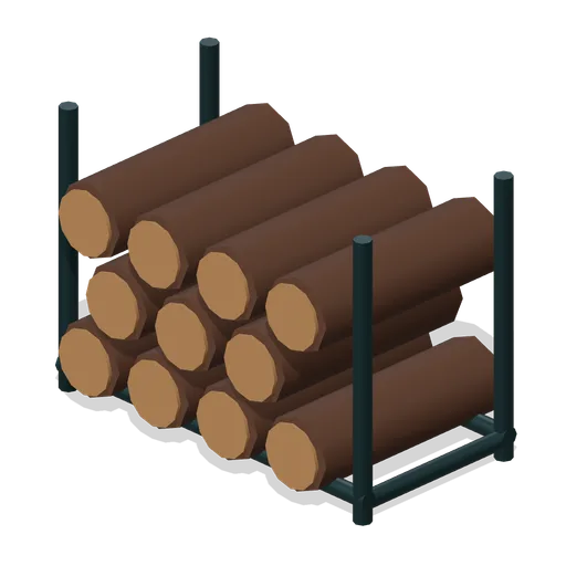 Stacked firewood rack (Almanac Gardens)