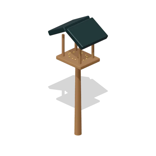Roofed winter bird feeder (Almanac Gardens)