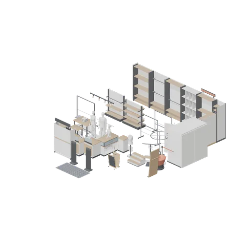 Apparel shopfloor (Retail Store Fixtures and Mall)
