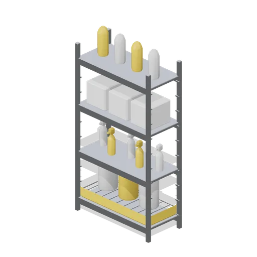 Bunded chemical shelving (Laundrette and Cleaning Services)