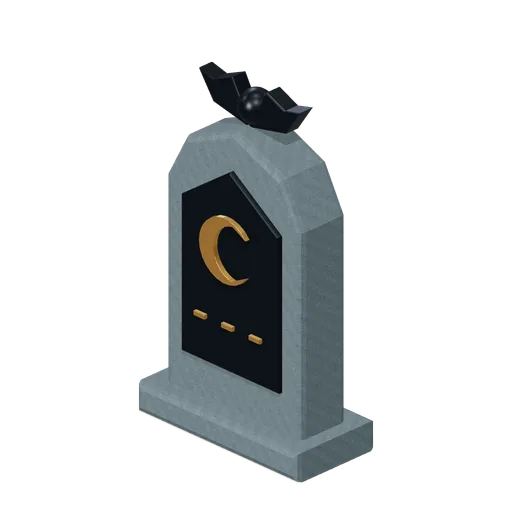 Raven-crested headstone (Hollowwick Halloween)
