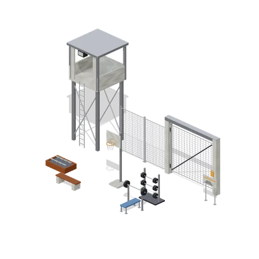 Exercise yard and security line (Prison Complex Builder)