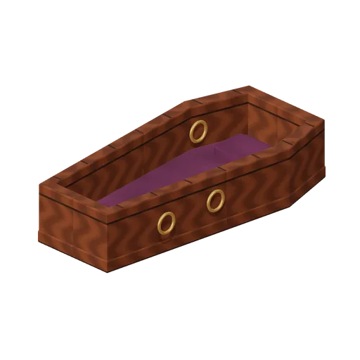 Velvet-lined open coffin (Hollowwick Halloween)