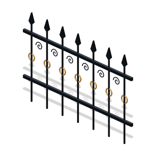Scrollwork iron fence (Hollowwick Halloween)