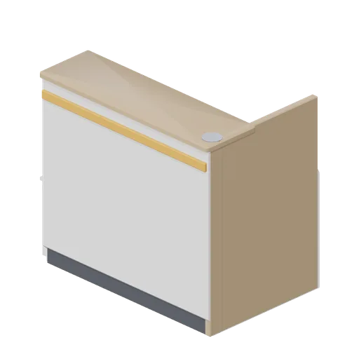 Reception desk end module (Office Lobby and Building Facilities)