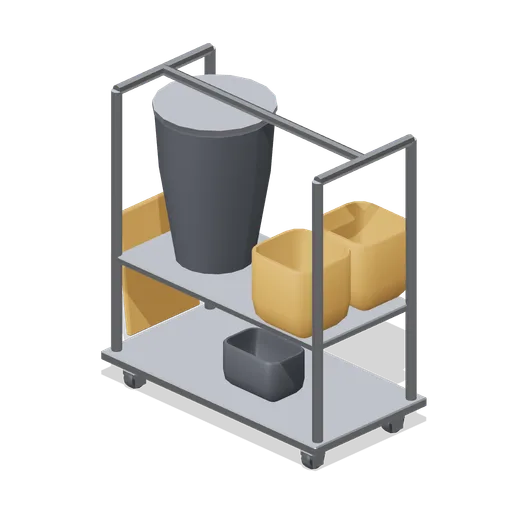 Janitorial trolley (Office Lobby and Building Facilities)