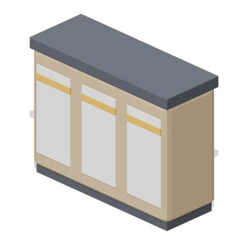 Waste and recycling bank, three stream (Office Lobby and Building Facilities)