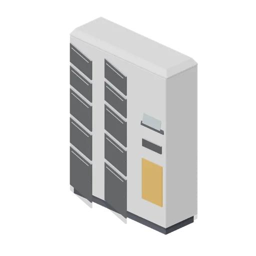 Parcel locker bank (Office Lobby and Building Facilities)