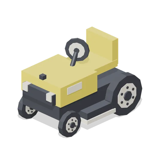 Ride on lawn tractor in gold (Lawn Mowing Simulator Kit)