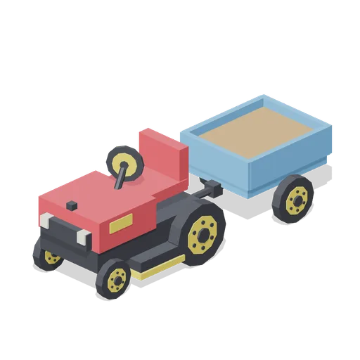 Lawn tractor with towed trailer (Lawn Mowing Simulator Kit)
