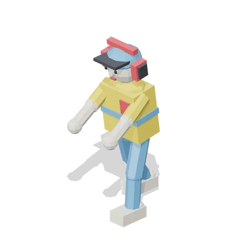 Mowing hero in the mowing stance (Lawn Mowing Simulator Kit)