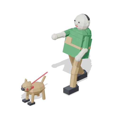 Dog walker being pulled along (Lawn Mowing Simulator Kit)