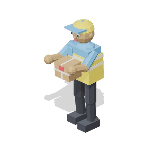 Delivery driver holding a parcel (Lawn Mowing Simulator Kit)