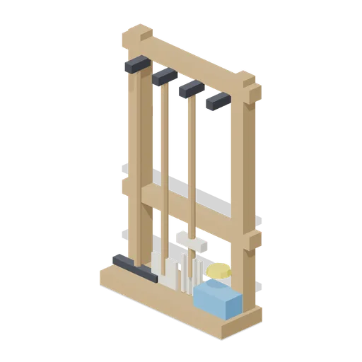 Tool rack with hanging tools (Lawn Mowing Simulator Kit)