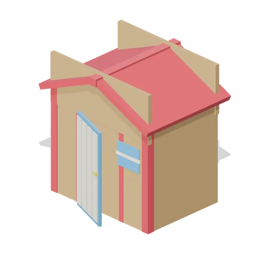 Garden shed with hinged door (Lawn Mowing Simulator Kit)