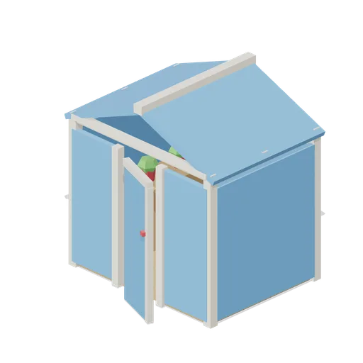 Small greenhouse with hinged door (Lawn Mowing Simulator Kit)