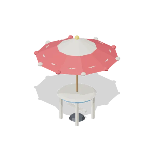 Patio table with parasol (Lawn Mowing Simulator Kit)