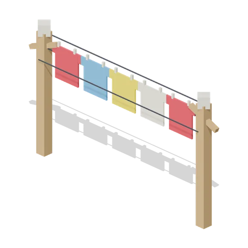Washing line with clothes (Lawn Mowing Simulator Kit)