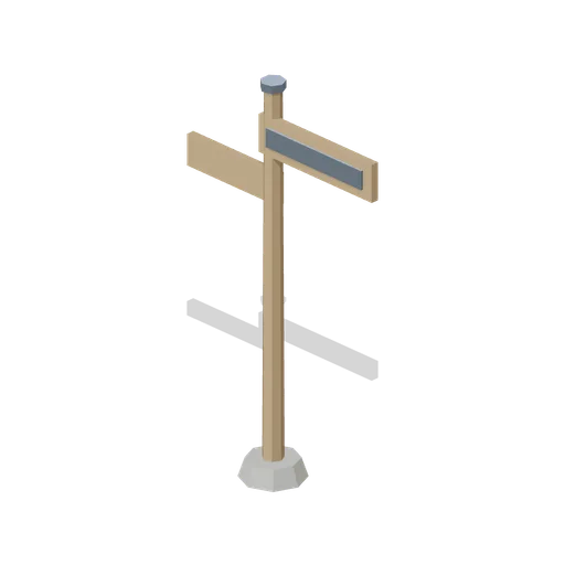 Wooden Road Sign Post (Wipe Day Survival Island)