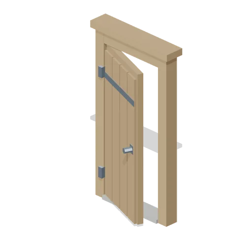 Wooden Door With Frame (Wipe Day Survival Island)
