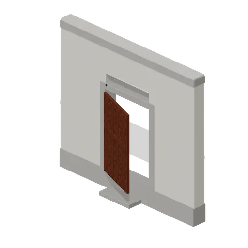 Wall Bay With Timber Door (Tactical Shooter Hill Town)