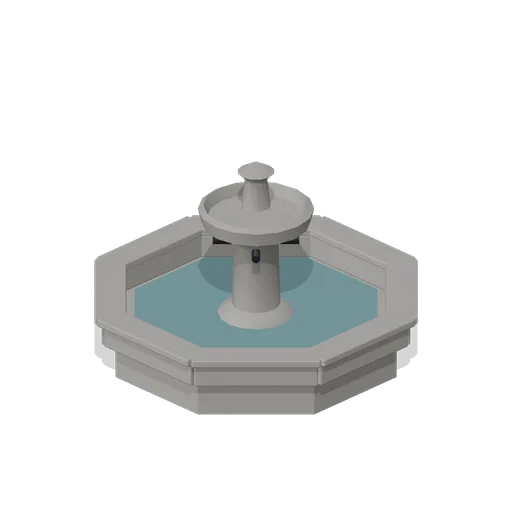 Octagonal Town Fountain (Tactical Shooter Hill Town)