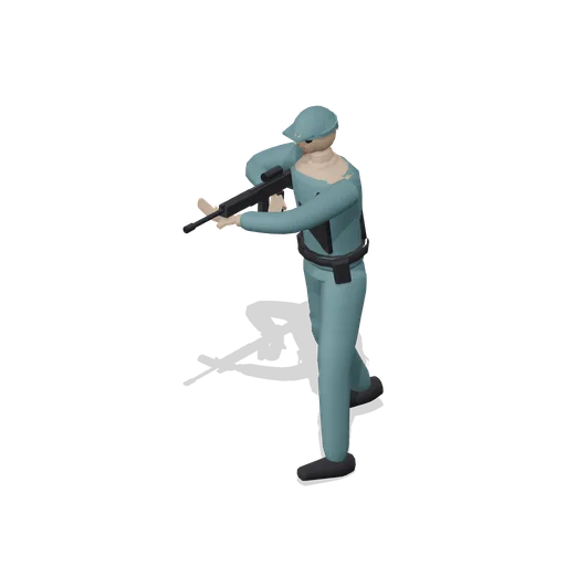 Patrol Officer Standing Aim Pose (Tactical Shooter Hill Town)