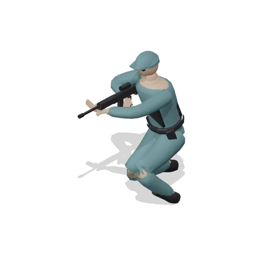 Patrol Officer Crouched Aim Pose (Tactical Shooter Hill Town)
