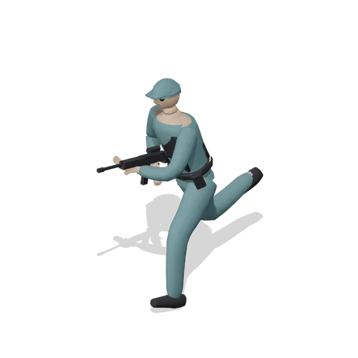 Patrol Officer Running Pose (Tactical Shooter Hill Town)