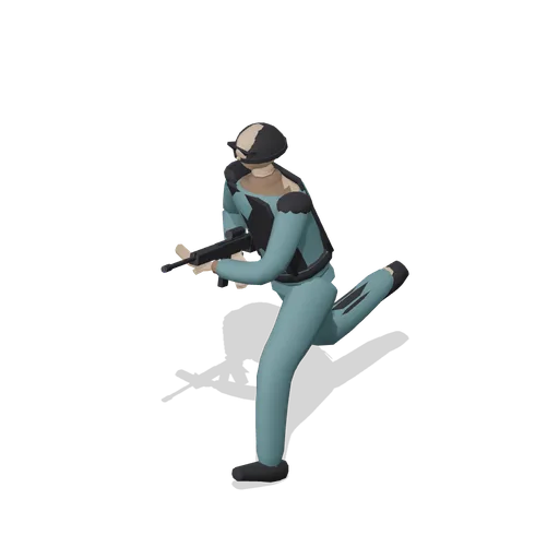 Assault Trooper Running Pose (Tactical Shooter Hill Town)
