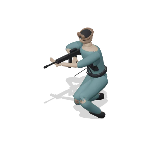 Recon Operator Crouched Aim Pose (Tactical Shooter Hill Town)
