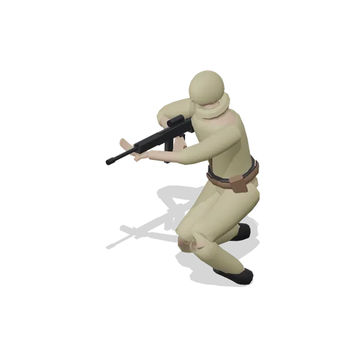 Desert Scout Crouched Aim Pose (Tactical Shooter Hill Town)