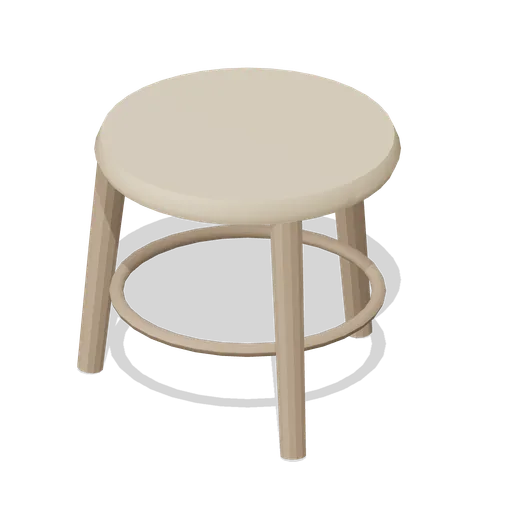 Small Round Oak Stool (Jelly Friends Playroom)