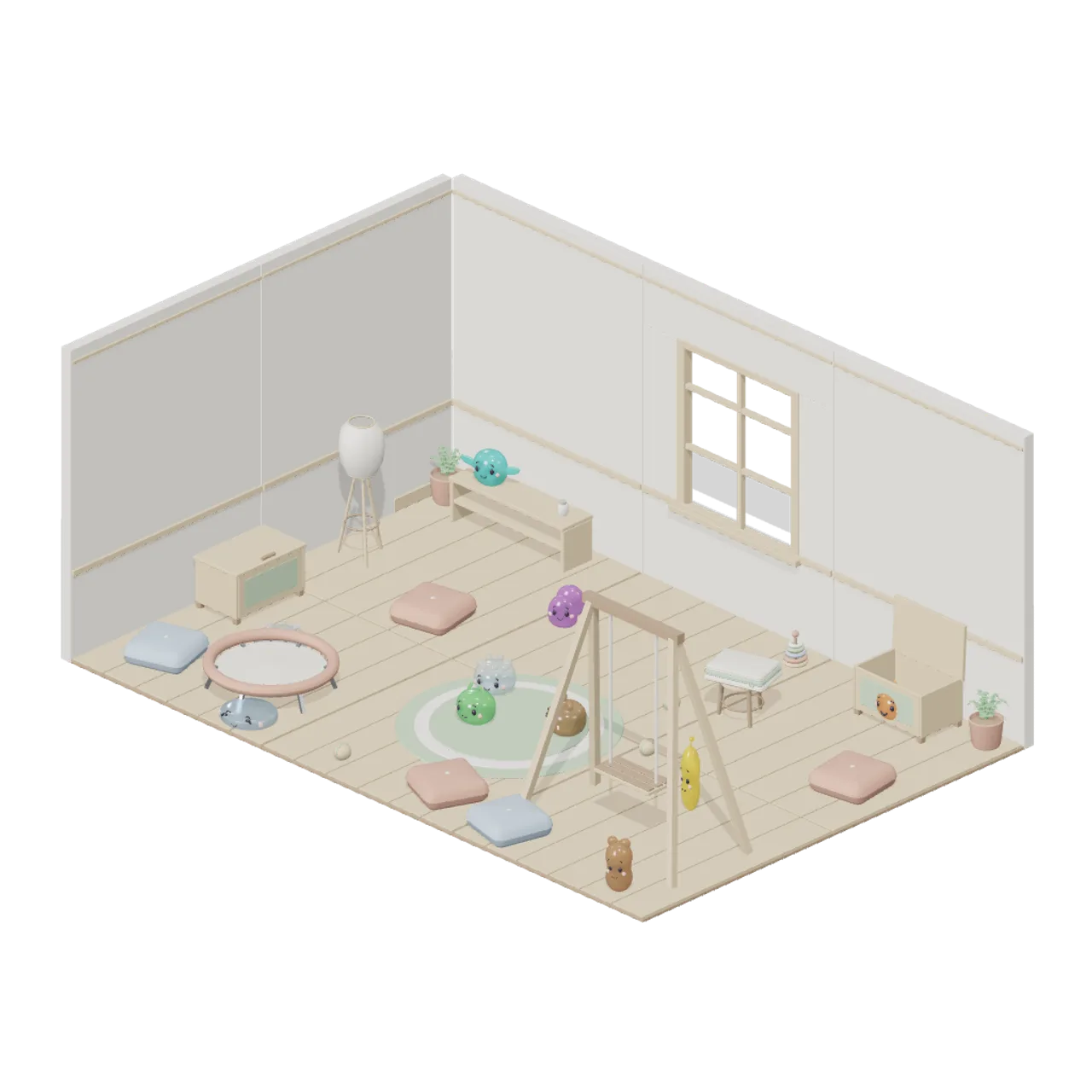 Jelly Friends Playroom assembled scene