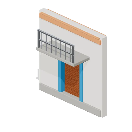 Plaster Wall Bay With Door And Balcony (Hero Shooter Harbour Payload)