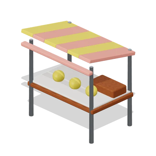 Market Stall With Striped Awning (Hero Shooter Harbour Payload)
