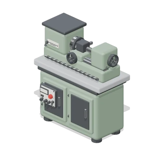 Bench lathe on a cabinet stand (Machine Shop and Factory Hall)