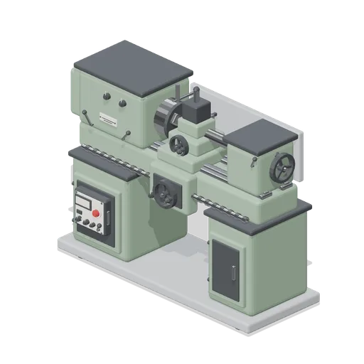 Engine lathe with 2.4 m bed (Machine Shop and Factory Hall)