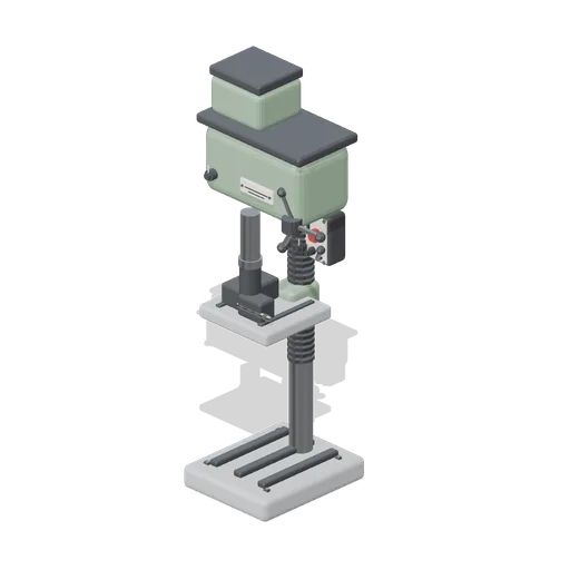 Pillar drill press, floor standing (Machine Shop and Factory Hall)