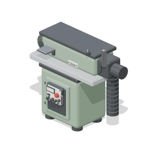 Linisher belt sander on a stand (Machine Shop and Factory Hall)