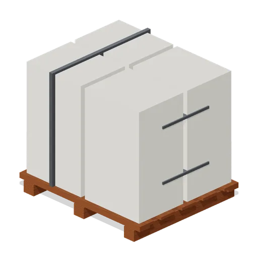 Pallet of stacked cartons (Machine Shop and Factory Hall)